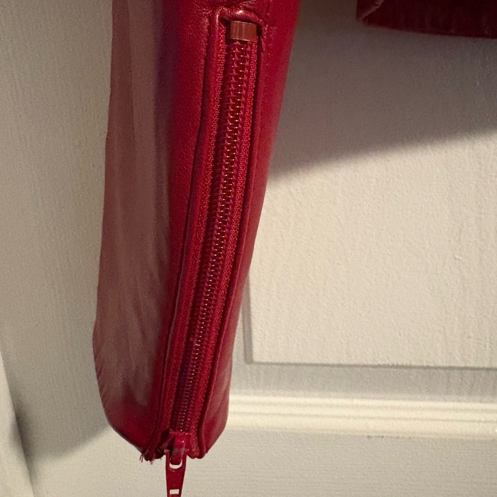 Danier Vibrant Red Leather Jacket - Picture 3 of 6